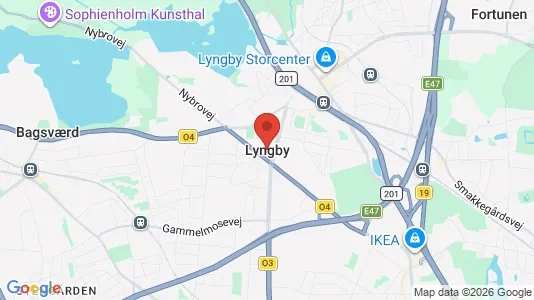 Kontorhoteller til leje i Kongens Lyngby - kort over placeringen