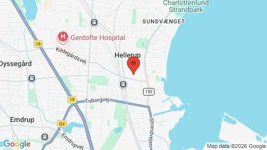 Kontorhoteller til leje i Hellerup - kort over placeringen
