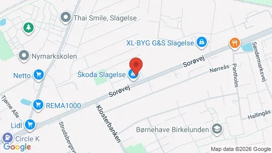 Kontorhoteller til leje i Slagelse - kort over placeringen
