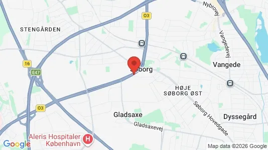Kontorhoteller til leje i Søborg - kort over placeringen