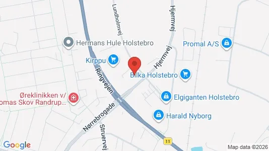 Butikslokaler til leje i Holstebro - kort over placeringen